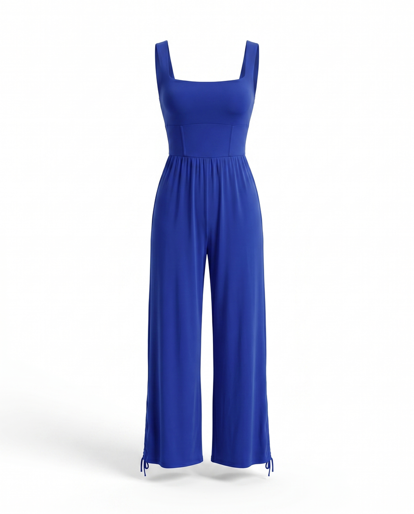 Square Neck Wide-Leg Jumpsuit, front product view