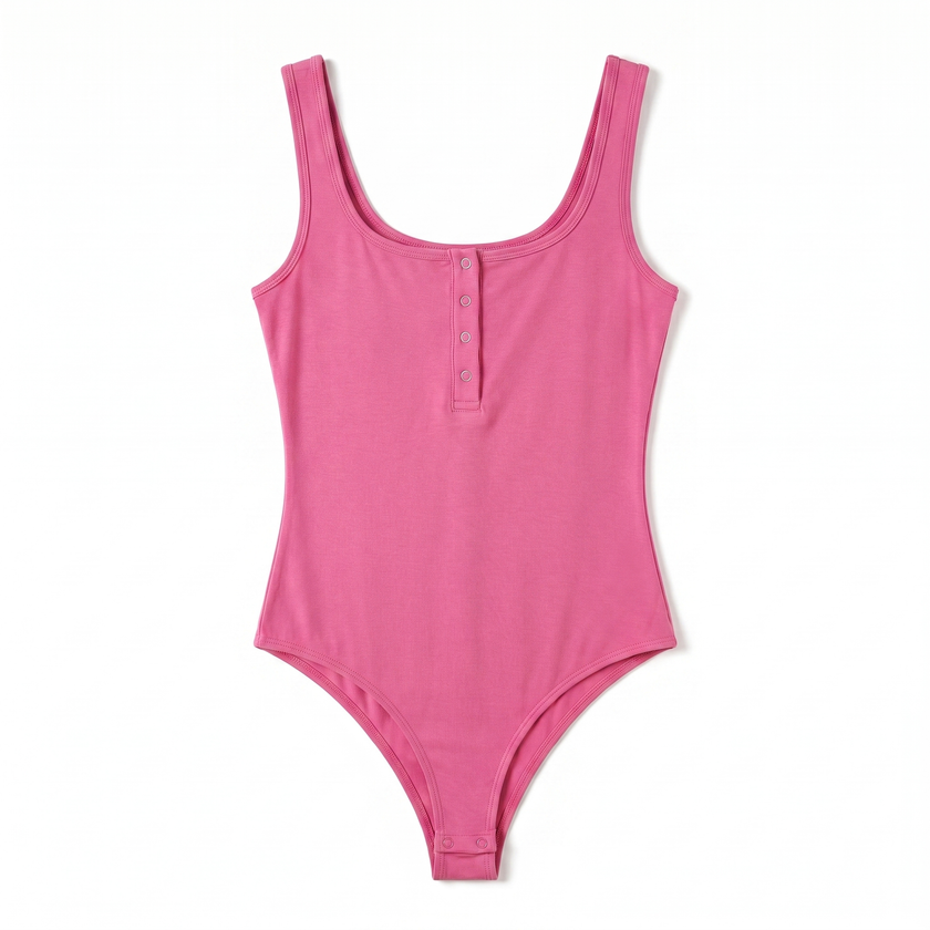 Seamless Modal Henley Bodysuit, front product view